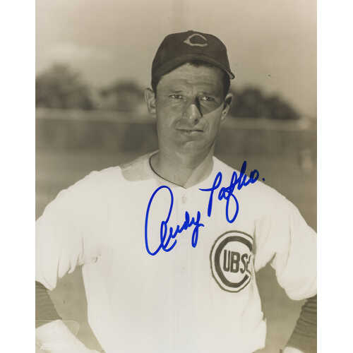 Andy Pafko Signed Chicago Cubs B&W Close Up Pose 8x10 Photo