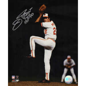 Jim Palmer Signed Baltimore Orioles Leg Up Pitching 8x10 Photo w/HOF'90