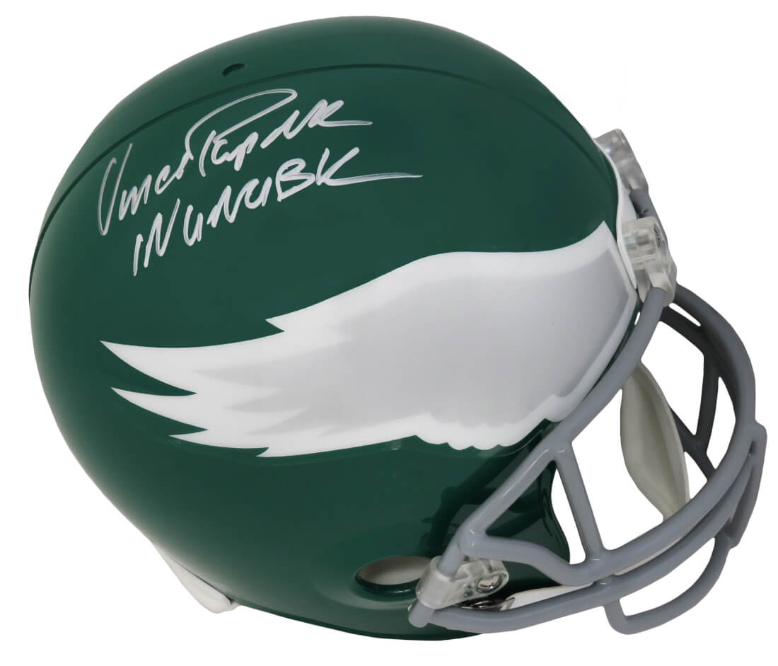 Vince Papale Signed Eagles Throwback Riddell Full Size Replica