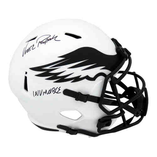 Vince Papale Signed Eagles Lunar Eclipse Riddell Full Size Speed Replica Helmet w/Invincible