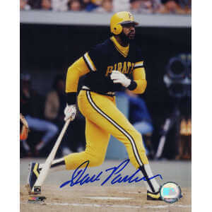 Dave Parker Signed Pittsburgh Pirates Black Jersey Batting Action 8x10 Photo