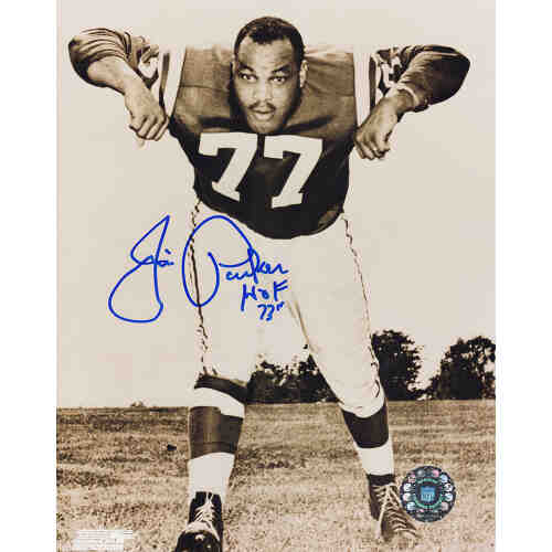 Jim Parker Signed Colts B&W Pose 8x10 Photo w/HOF'73