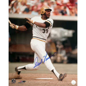 Dave Parker Signed Pittsburgh Pirates White Jersey Action 16x20 Photo (In Blue)