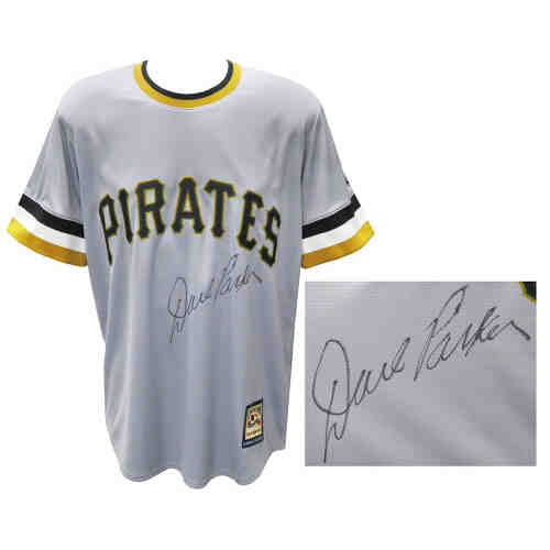 Dave Parker Signed Pittsburgh Pirates Grey Throwback Cooperstown Collection Majestic Replica Baseball Jersey
