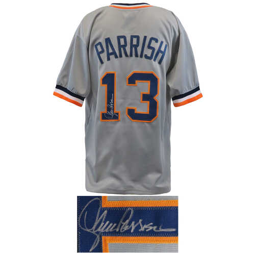 Lance Parrish Signed Gray Custom Baseball Jersey - Image 2