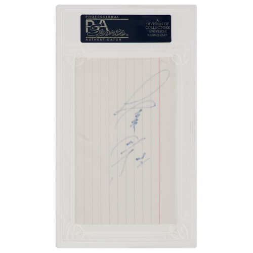 Walter Payton Signed 3x5 White Index Card Cut  - (PSA Encapsulated) - Image 2