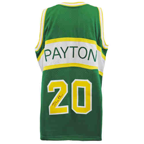 Gary Payton Signed Seattle Supersonics 1994 Green Road T/B M&N Swingman Basketball Jersey