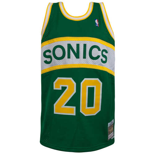 Gary Payton Signed Seattle Supersonics 1994 Green Road T/B M&N Swingman Basketball Jersey - Image 2