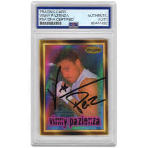 Vinny 'Paz' Pazienza Signed 1996 Ringside Boxing Card #24 - (PSA Encapsulated)