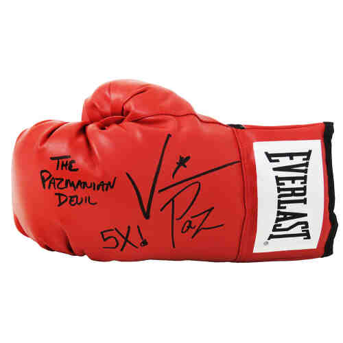 Vinny 'Paz' Pazienza Signed Everlast Red Boxing Glove w/The Pazmanian Devil, 5x