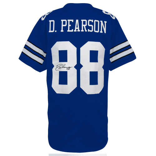 Drew Pearson Signed Navy Custom Football Jersey