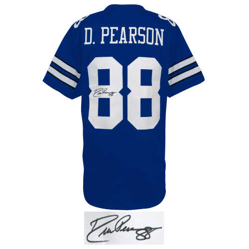 Drew Pearson Signed Navy Custom Football Jersey - Image 2