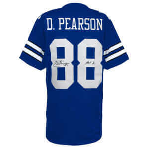 Drew Pearson Signed Navy Custom Football Jersey w/HOF’21