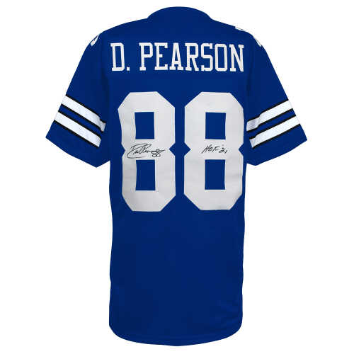 Drew Pearson Signed Navy Custom Football Jersey w/HOF'21