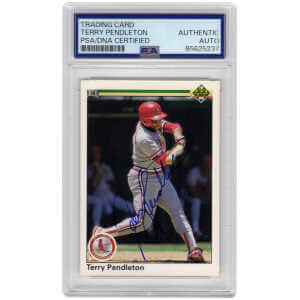 Terry Pendleton Signed Cardinals Baseball Trading Card (Various) - (PSA Encapsulated)