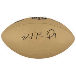 Michael Penix Jr. Signed Wilson Duke Gold Metallic NFL Full Size Replica Football