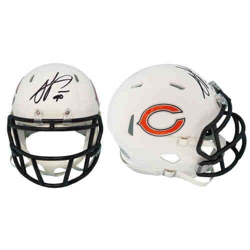 Julius Peppers Signed Chicago Bears Flat White Matte Riddell Speed Mini Helmet