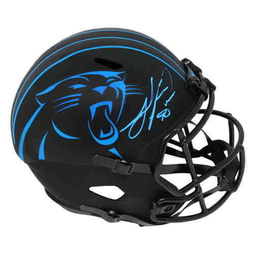 Julius Peppers Signed Carolina Panthers Eclipse Black Matte Riddell Full Size Speed Replica Helmet