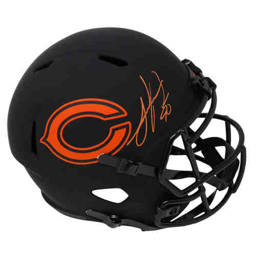 Julius Peppers Signed Chicago Bears Eclipse Black Matte Riddell Full Size Speed Replica Helmet