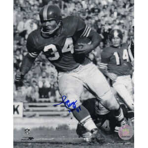 Joe Perry Signed San Francisco 49ers B&W Action 8x10 Photo w/HOF'69