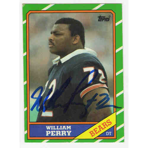 William Perry Signed Chicago Bears 1986 Topps Football Rookie Card #20
