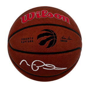 Morris Peterson Signed Toronto Raptors Logo Wilson NBA Basketball