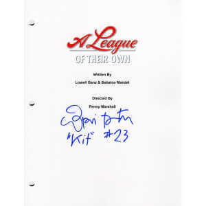 Lori Petty Signed A League Of Their Own Movie Script Cover Page w/Kit