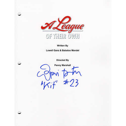 Lori Petty Signed A League Of Their Own Movie Script Cover Page w/Kit