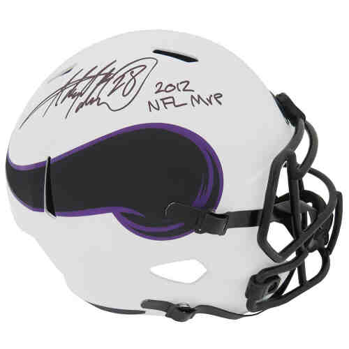 Adrian Peterson Signed Minnesota Vikings Lunar Eclipse Riddell Full Size Speed Replica Helmet w/2012 NFL MVP