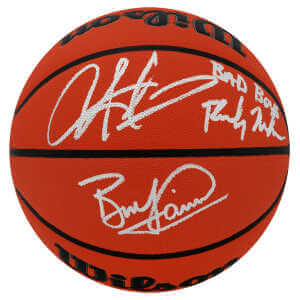 Bill Laimbeer, Dennis Rodman & Rick Mahorn Signed Wilson I/O NBA Basketball w/Bad Boys