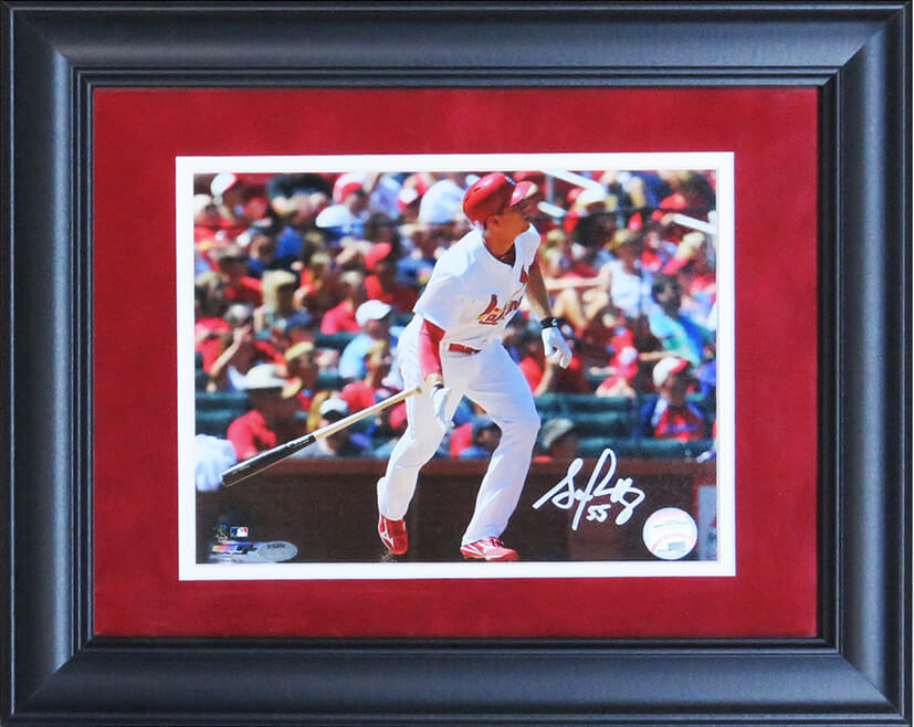 Stephen Piscotty Signed & Framed St Louis Cardinals Batting Action 8x10 Photo