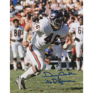Doug Plank Signed Bears Action 8x10 Photo w/46 Defense
