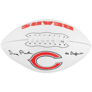 Doug Plank Signed Chicago Bears Logo Franklin White Panel Football w/46 Defense