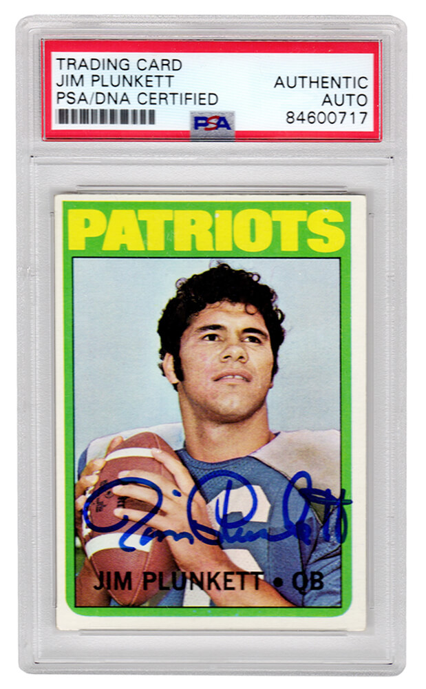 1972 Topps #65 Jim Plunkett New England Patriots Football Card Psa