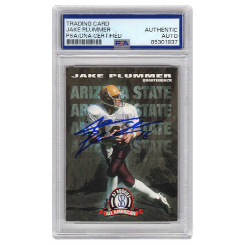 Jake Plummer Signed Arizona State 1997 SB All American Rookie Football Card #94 w/Snake (PSA Encapsulated)