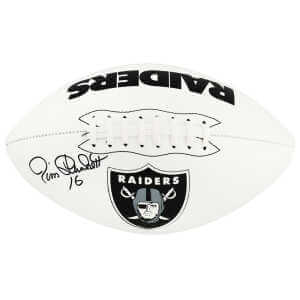 Jim Plunkett Signed Raiders Franklin White Logo Full Size Football