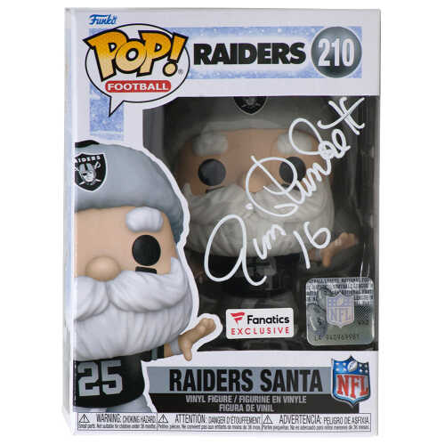 Jim Plunkett Signed Las Vegas Raiders 'SANTA' Funko Pop Doll #210