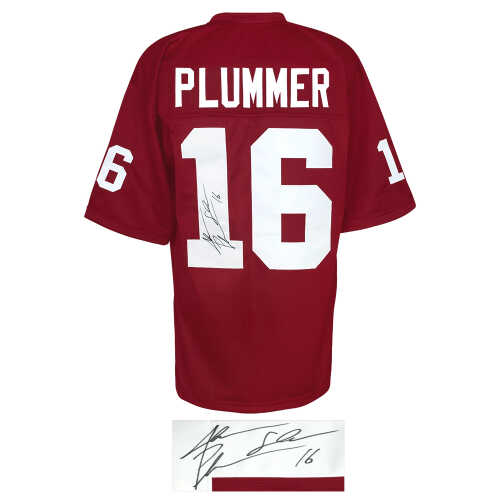 Jake Plummer Signed Red T/B Custom Football Jersey w/Snake - Image 2