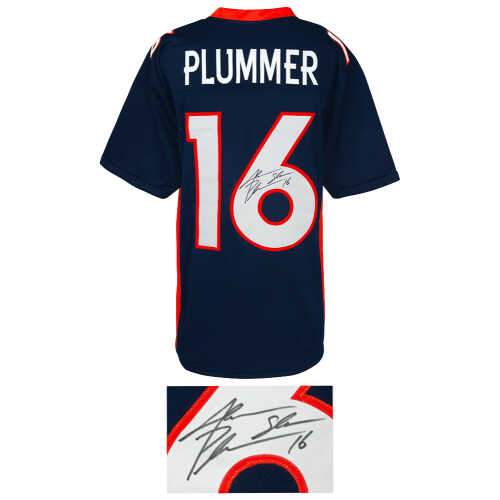 Jake Plummer Signed Navy Custom Football Jersey w/Snake - Image 2