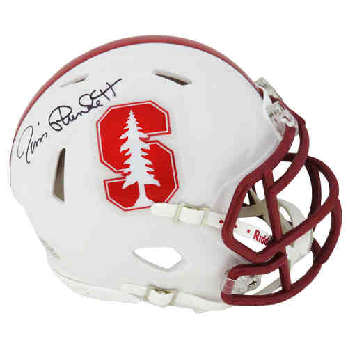 Jim Plunkett Signed Stanford Cardinals Riddell Speed Mini Helmet