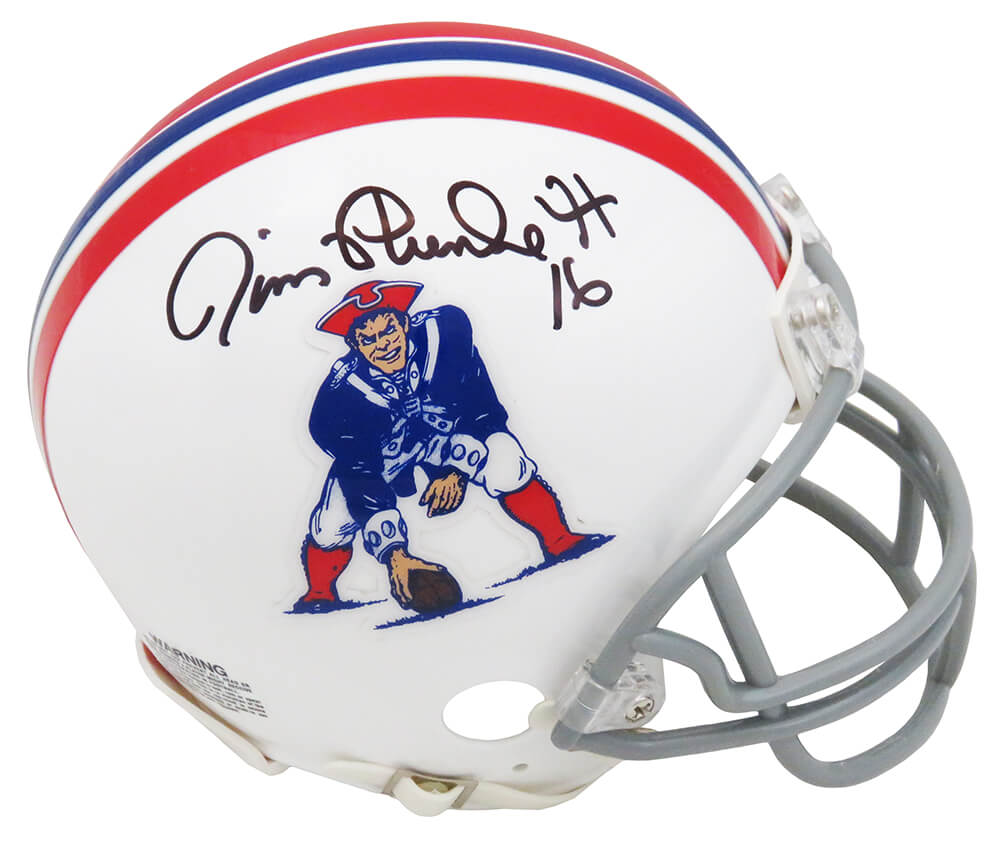 Jim Plunkett Signed New England Patriots Throwback Riddell Mini Helmet –  Schwartz Sports Memorabilia