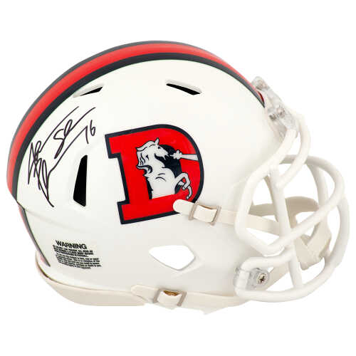 Jake Plummer Signed Denver Broncos 2023 Alternate White Riddell Speed Mini Helmet w/Snake