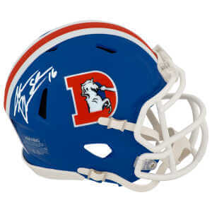 Jake Plummer Signed Denver Broncos Throwback 'D Logo' Riddell Speed Mini Helmet w/Snake