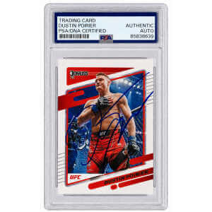 Dustin Poirier Signed 2022 Donruss UFC Trading Card #29 - (PSA Encapsulated)
