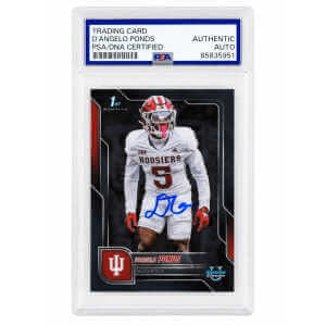D'Angelo Ponds Signed Indiana Hoosiers 2025 Bowman University Chrome Refractor Football Card #104 - (PSA Encapsulated)