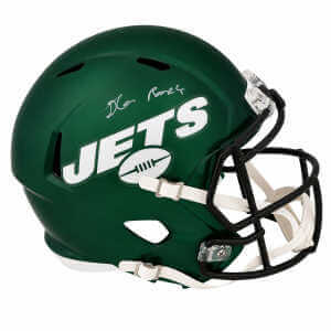 D'Angelo Ponds Signed New York Jets Green Riddell Speed Mini Helmet