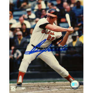 Boog Powell Signed Baltimore Orioles Batting Action 8x10 Photo