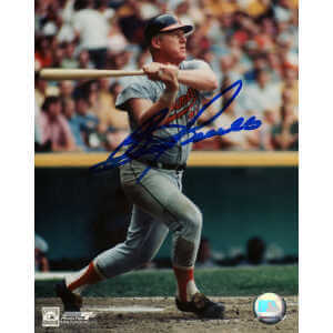 Boog Powell Signed Baltimore Orioles Grey Jersey Batting 8x10 Photo