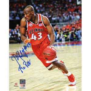 Roger Powell Jr. Signed Illinois Fighting Illini Orange Jersey Action 8x10 Photo w/The Rev