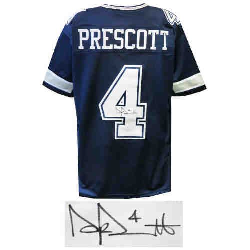 Dak Prescott Signed Navy Custom Football Jersey